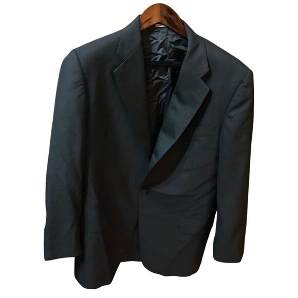 Hickey Freeman Men's Tuxedo Jacket 42R Black Wool Blazer Jacket Single Breasted - Picture 1 of 16